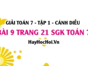Giải bài 9 trang 21 Toán 7 Tập 1 SGK Cánh Diều